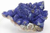 Vivid-Blue Azurite Encrusted Quartz Crystals - China #197095-1